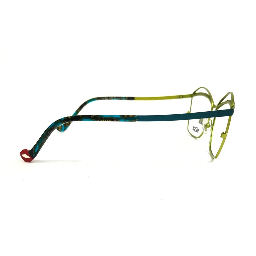 BOZ by J.F. Rey Eyeglasses Frames MADO 4020 Blue Green Wire Cat Eye 53-15-140